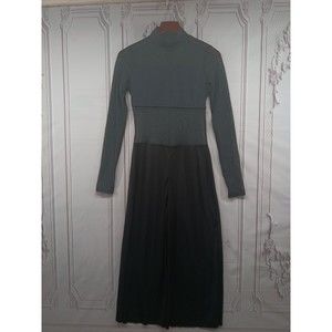 BaleraDance Womens Lyrical/Modern Dance Outift Size MA Black Sheer Flare Legs EC